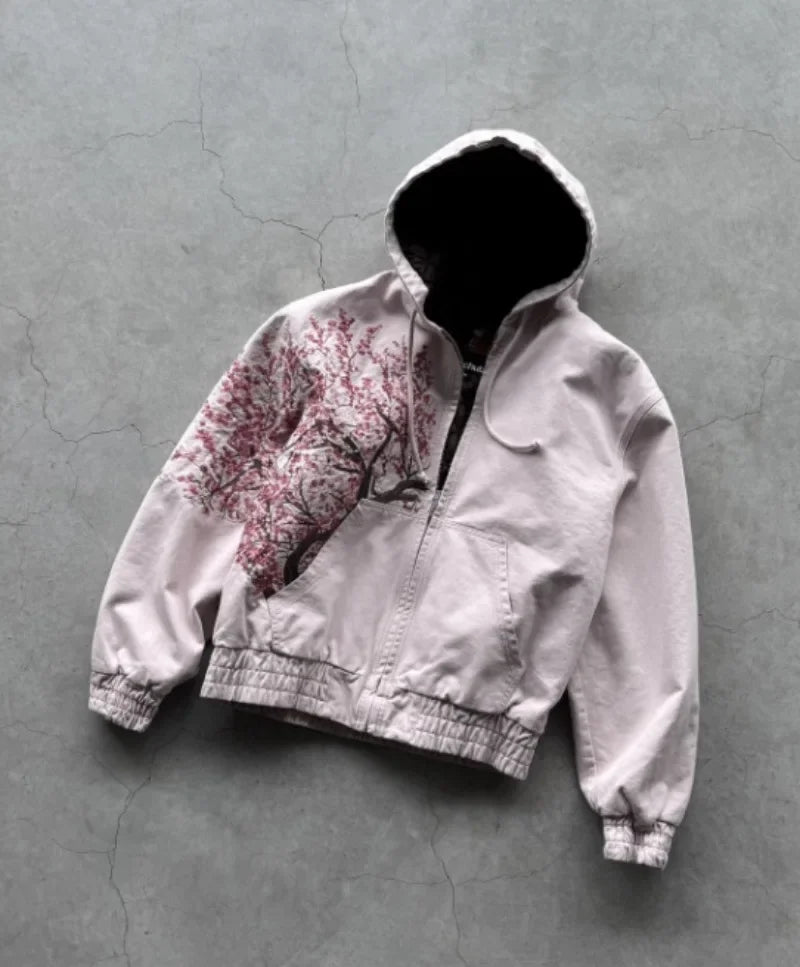 STORESDE American Fashion Embroidery Personality Flash Diamond Oversize Zipper Hoodie Men Y2K New Harajuku Gothic Casual Joker Sweatshirt