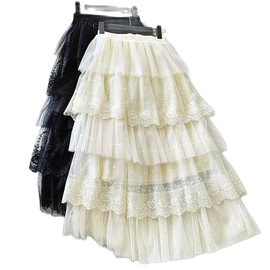 STORESDE 2026 New Spring Fashion Women Skirts Women Lace Skirts Long Lace Skirt Women Fashion Clothing K68