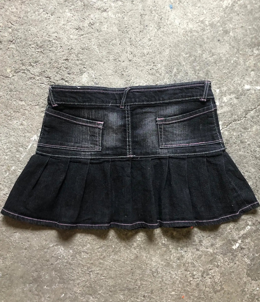 STORESDE Korean Kopo Style Retro Letters Sexy Spice Girls A Word Denim Skirt Women's Y2K New Fashion Harajuku Hip-Hop Dance Street Wear