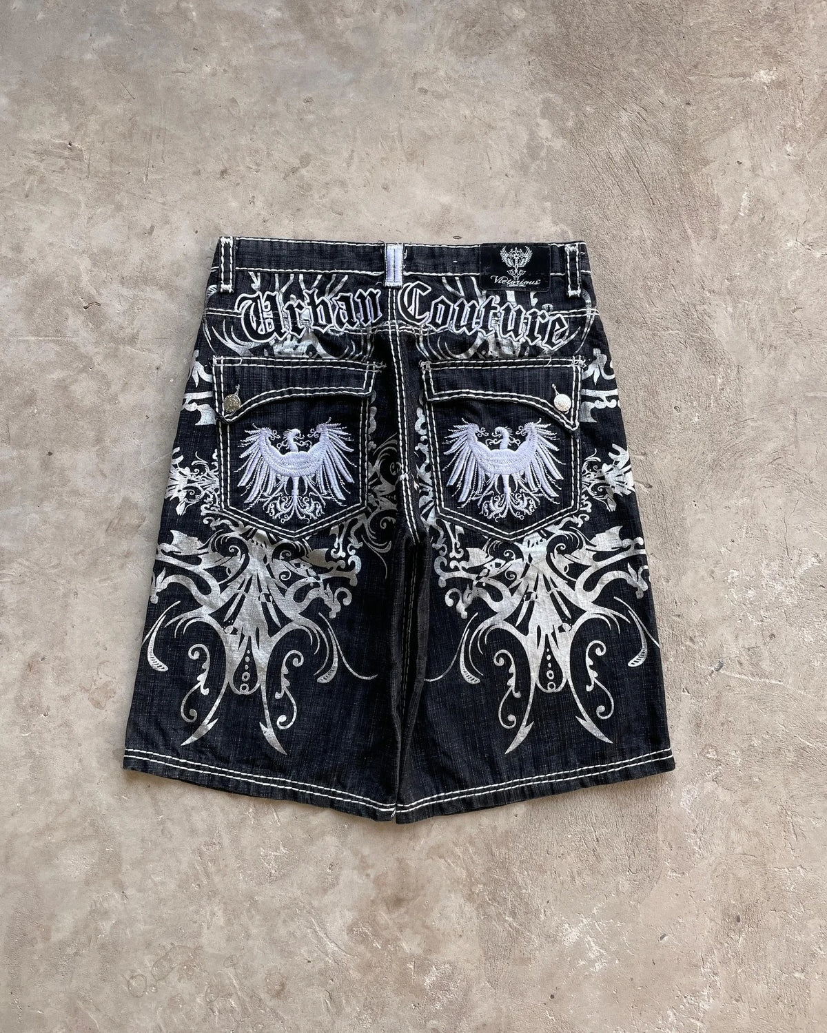 STORESDE New Streetwear American Denim Shorts Mens Womens Hip Hop Embroidery Printed Loose Shorts Gothic Retro Casual Basketball Shorts