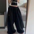 STORESDE Y2k American Women's Hip Hop Loose Wide Leg Jogger Pants 2026 Summer Pattern Embroidered Parachute Sweatpants Loose Pleated