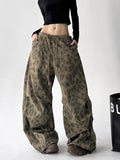STORESDE Leopard Y2K Wide Leg Pant Women Sexy Low Waist Loose Hip Hop American Trousers Spring Streetwear Vintage Bf Harajuku Casual Pant