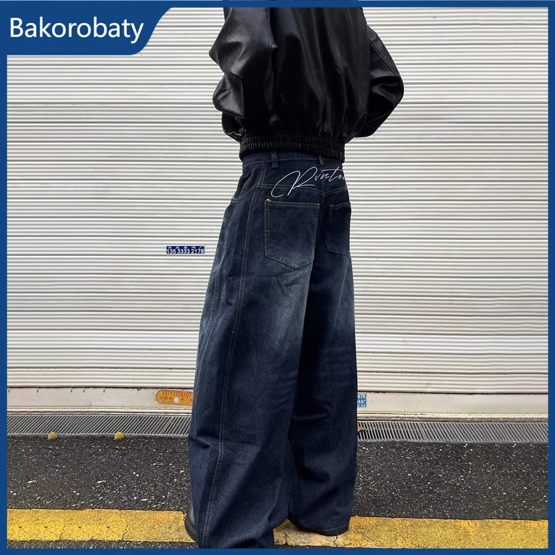 STORESDE New Men's American Goth Letter Printed Baggy Denim Pantalones Spring Y2K Streetwear Straight Jeans Hip Hop Fashion Jean Trousers