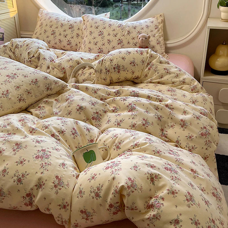 STORESDE Floral Style Duvet Cover Soft Quilt Cover Single/Double/Queen Size Comforter Covers Girls Room Bedding (Pillowcase Need Order)