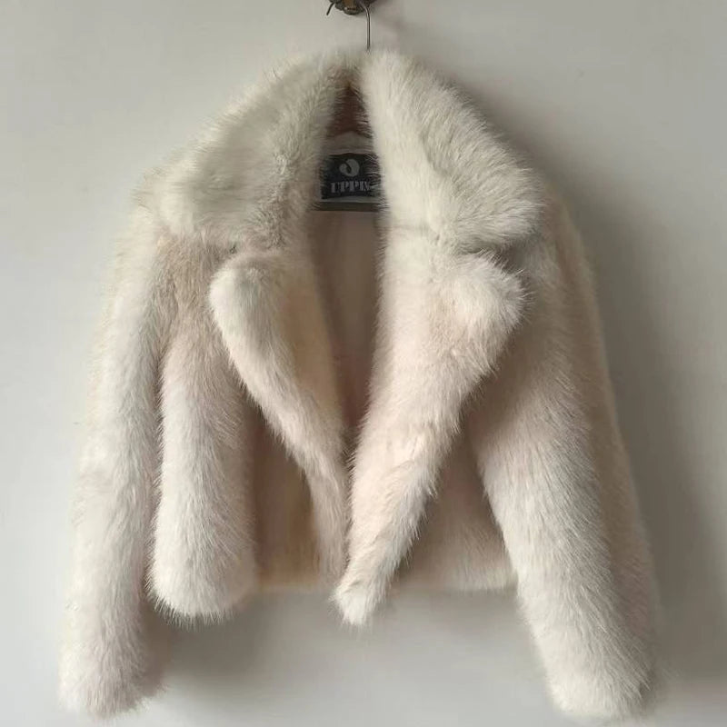 STORESDE 2026 Luxury Brand Autumn Winter Fur Coat Women Short Lazy Wind Fox Fur Jacket Cropped Fluffy Casaco De Pele Feminino