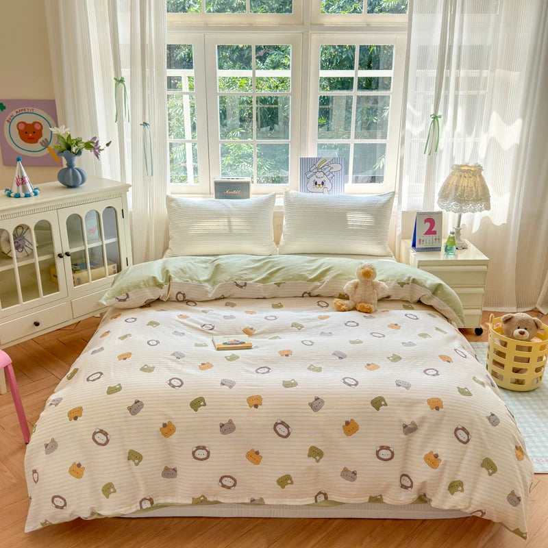 STORESDE Floral Printed Duvet Cover 1Piece- 100% Cotton Luxury Bedding, Pre-Washed for Softness, for Bedroom Decor - Zipper Closure