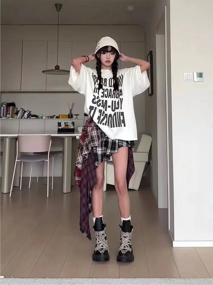 STORESDE 2025 Autumn Summer New Fashion Design Plaid Tassel Short Skirt High Waist Japan Popular Half Skirt Women's Skirt Pants