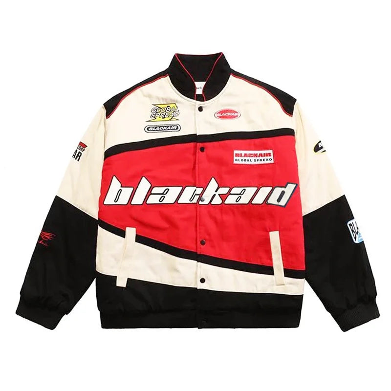 STORESDE American New Letter Flocking Baseball Uniform Jacket Y2K Retro Vintage Lovers Motorcycle Casual Jacket For Men And Women Coats