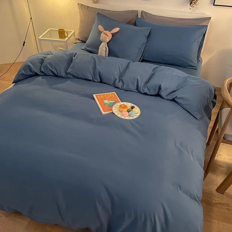 STORESDE 2025 New Solid Color Duvet Cover Double/Queen Size Anti-Mite Durable Comforter Cover Simple Durable (No Pillowcase)