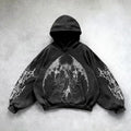 STORESDE Heavy Washed Man Hoodie Sweatshirt Y2k Gothic Clothes Retro Streetwear Pattern Women Pullover Casual Fashion for Men Harajuku