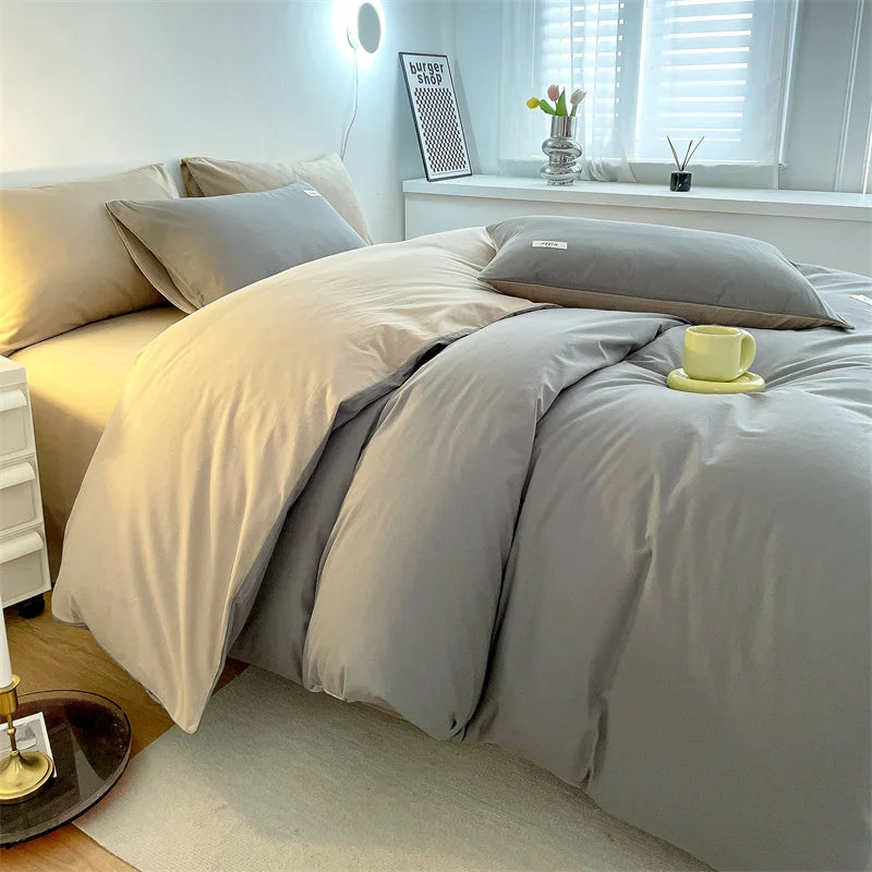 STORESDE INS style high luxury solid color double-sided style single couple quilt cover soft luxury hotel & apartment & home bedding