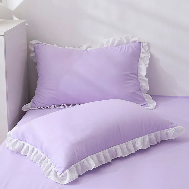 STORESDE Princess Pillowcases With Ruffles Multiple Sizes Pillow Cover Comfortable Pillow Case For Adults Kids