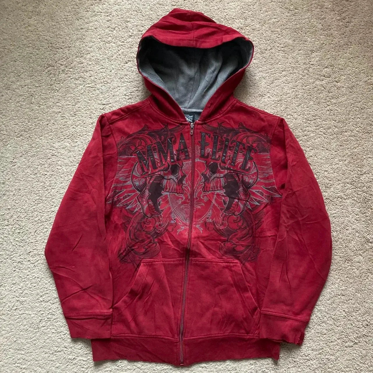 STORESDE American New Skull Embroidery Super Leopard Hooded Sweater Women Y2K Gothic Hip Hop Popular Casual Joker Sweatshirt