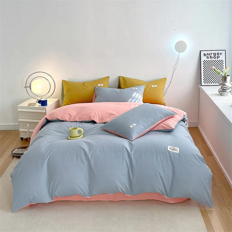 STORESDE INS style high luxury solid color double-sided style single couple quilt cover soft luxury hotel & apartment & home bedding