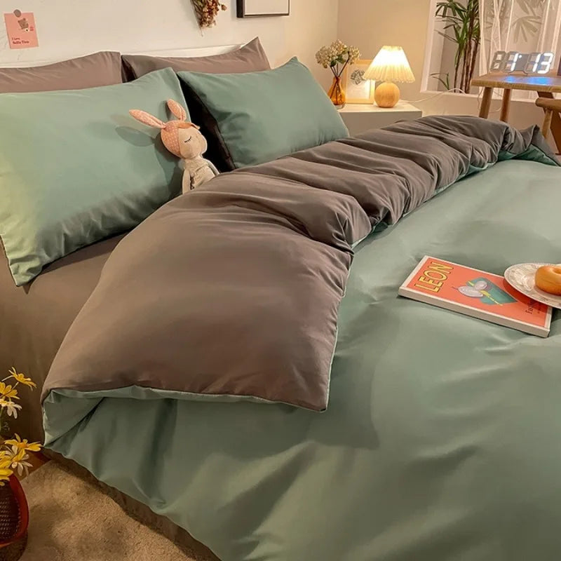 STORESDE 2025 New Solid Color Duvet Cover Double/Queen Size Anti-Mite Durable Comforter Cover Simple Durable (No Pillowcase)