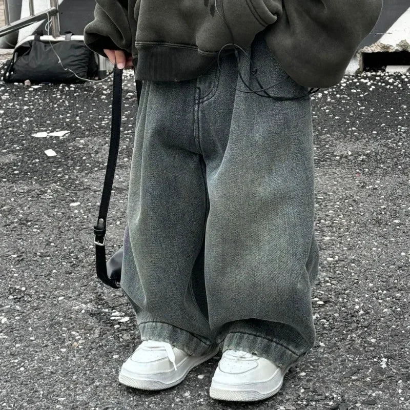 STORESDE Winter Plush Kids Pants New Children's Clothing Jeans for Boys Lining Thicken Denim Trousers Baby Warm Casual Kids Denim Pants