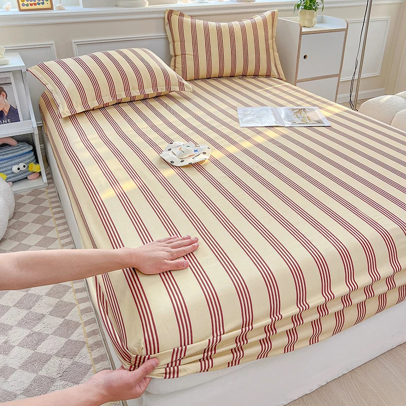 STORESDE One printed single-piece bed hat (without pillowcase) mattress cover full cover dust-proof anti-slip bed cover for all seasons
