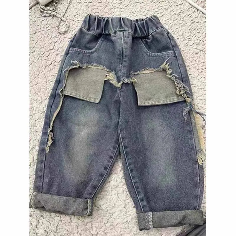 STORESDE Boys Jeans Children Spring Denim Autumn New Fashion Straight Pants 2025 Kids Loose Casual Elastic Trousers 2-8 Years Old