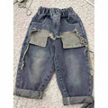 STORESDE Boys Jeans Children Spring Denim Autumn New Fashion Straight Pants 2025 Kids Loose Casual Elastic Trousers 2-8 Years Old