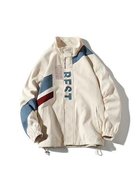 STORESDE Patchwork Sports Jacket Men Hip Hop Street Loose Outwear Casual Turn Down Collar Jackets Trend Couples Coat 2026 New Male Jacket
