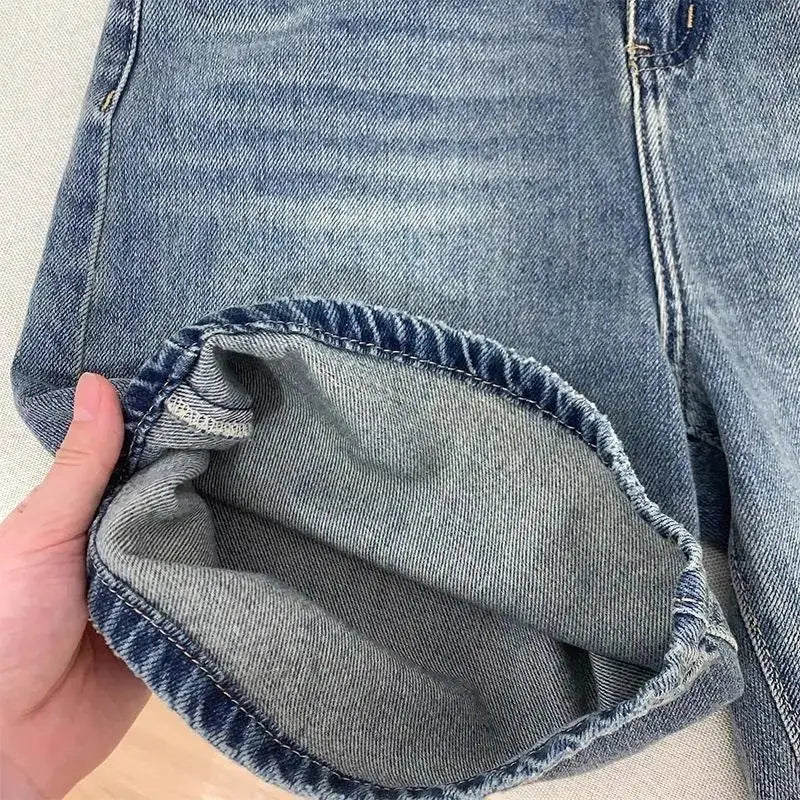 STORESDE Spring Summer Women Casual Denim Shorts Fashion Female Wide Leg Short Jeans Knee Lenght Denim Pant Women High Waist Shorts Girls