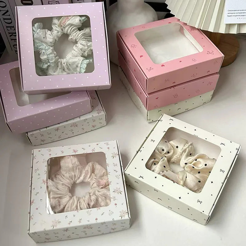 STORESDE 1/3/5/10pcs Packaging Boxes With Bowknot DIY Candy Cookies Gift Window Boxes Handmade Soap Wrapping Supplies Wedding Decor