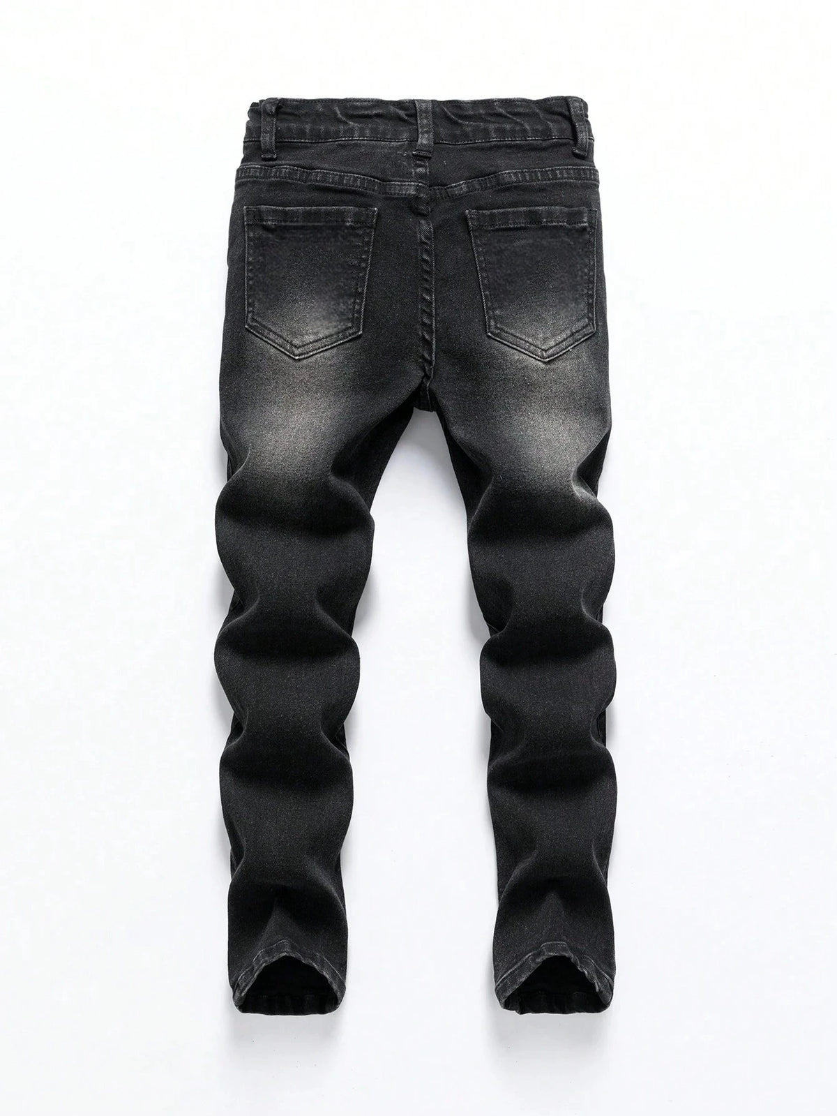 STORESDE 1 Piece of Men's Four-Season Snowflake Washed Fashion Jeans, Stretch Slim Fit Light Gray Dark Black Casual Denim Pants, Normcore and Fashionable, Suitable for Everyday Wear