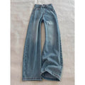 STORESDE Y2k Light Blue Baggy Jeans Women Red Stitch Embroidery High Waist Wide Leg Denim Pants Streetwear Casual Y2K Grunge Trousers New