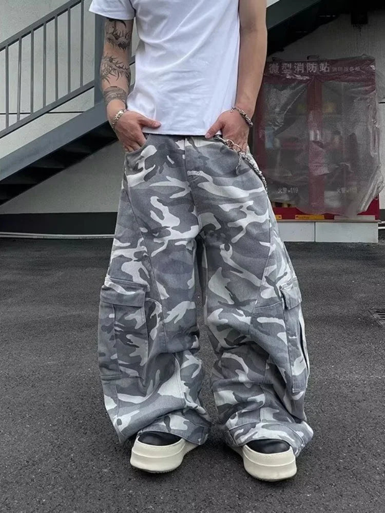 STORESDE 2026 Pantalones Y2K Streetwear Camouflage Baggy Cargo Jeans Pants For Men Clothing Wide Leg Oversize Long Trousers Moda Hombre