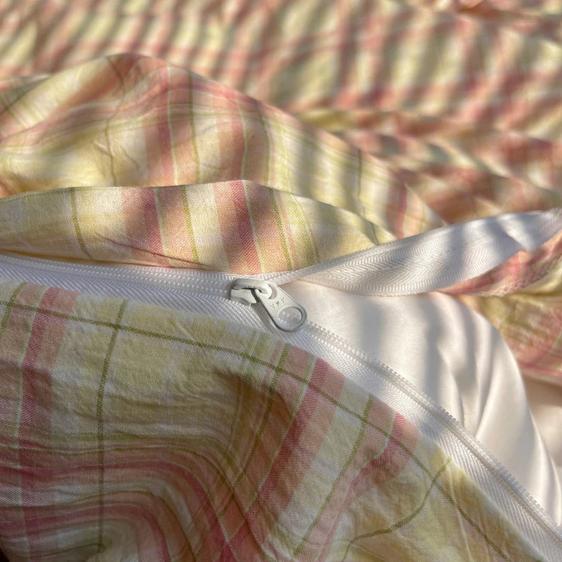 STORESDE Nordic sling Cotton Pink Stripes Duvet Cover 150x200 Size Girl's Room housse de couette Skin friendly Breathable Comforter Sets