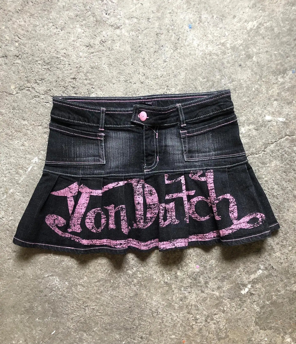 STORESDE Korean Kopo Style Retro Letters Sexy Spice Girls A Word Denim Skirt Women's Y2K New Fashion Harajuku Hip-Hop Dance Street Wear