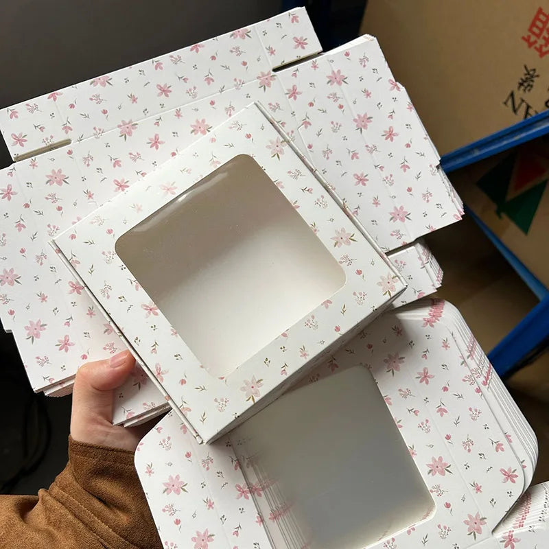 STORESDE 1/3/5/10pcs Packaging Boxes With Bowknot DIY Candy Cookies Gift Window Boxes Handmade Soap Wrapping Supplies Wedding Decor