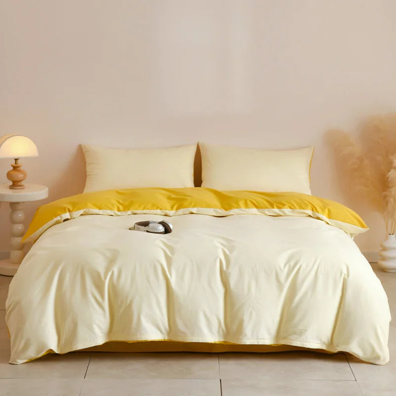 STORESDE 3pcs 100% Egyptian Cotton Duvet Cover Set 1pc Duvet Cover and 2pcs Pillowcases 150*200/220*220cm Single/double Queen King Size