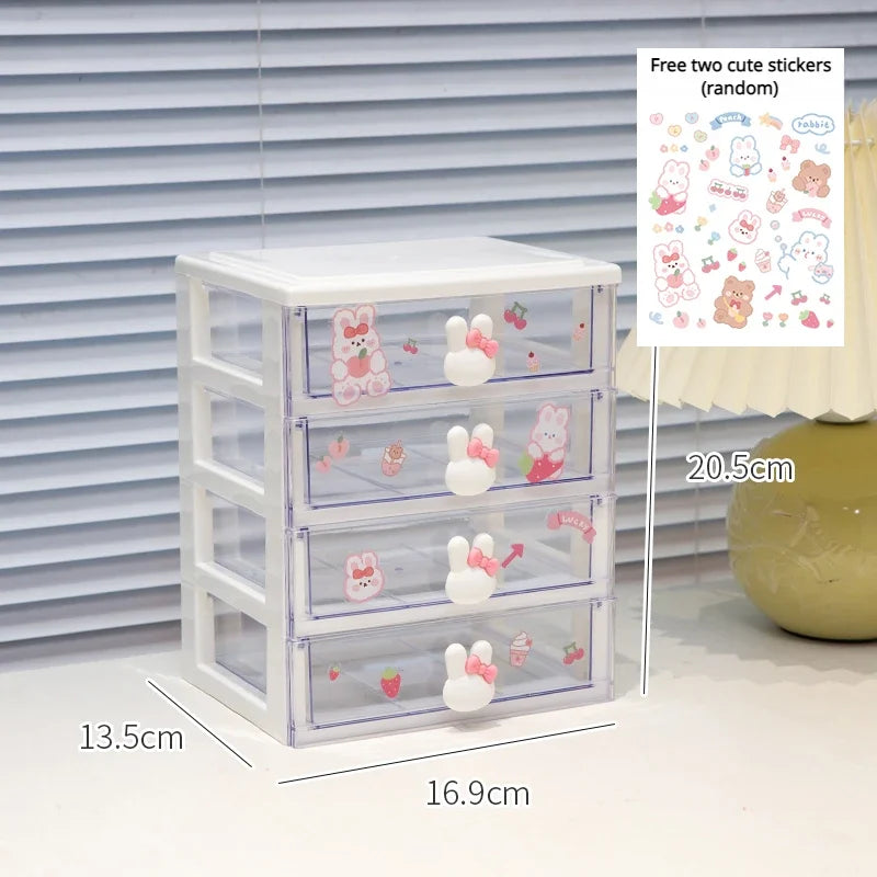 STORESDE Desktop Storage Box Organizer Student Drawer Box Pen Holder Cute Office Childrens Hair Accessories Stationery Rack Organizer Box