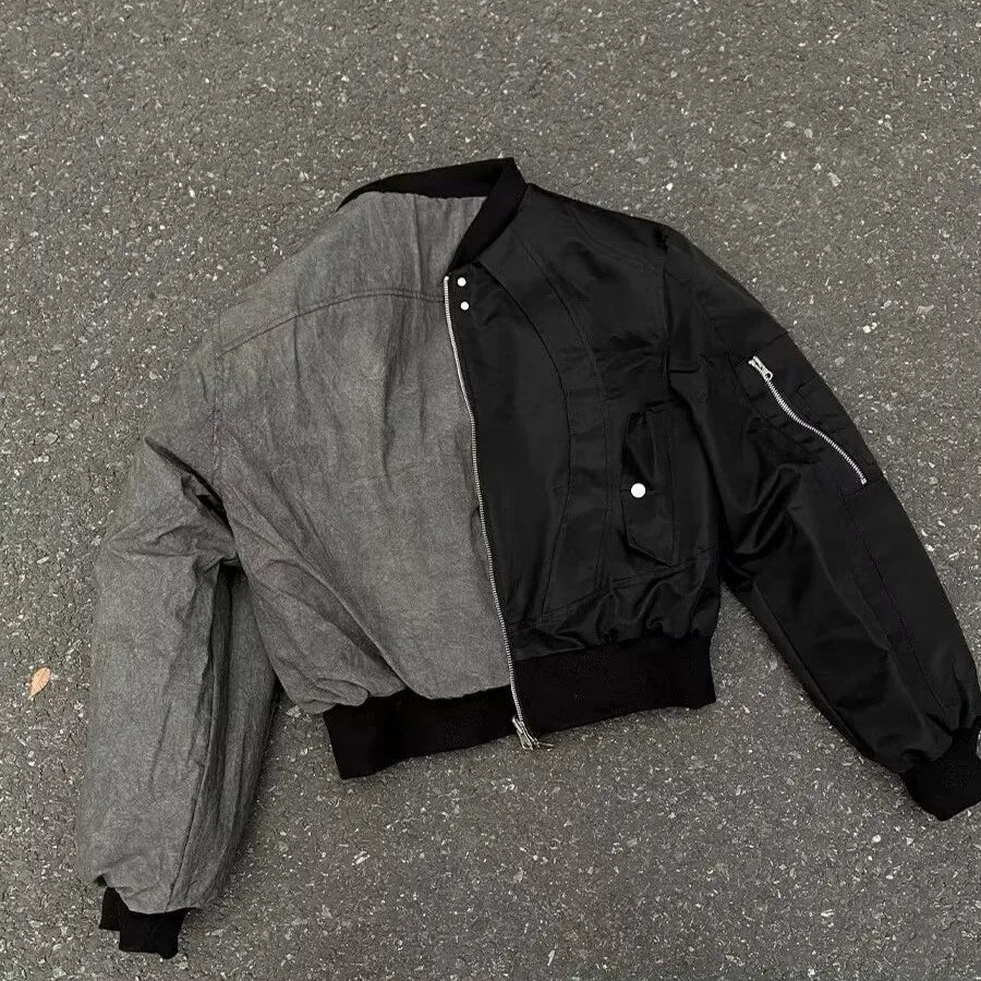 STORESDE Y2K Reversible Jacket American New Bomber Double Sided High Street Warm Coat Vintage Gothic Oversized Men Women Baseball Uniform