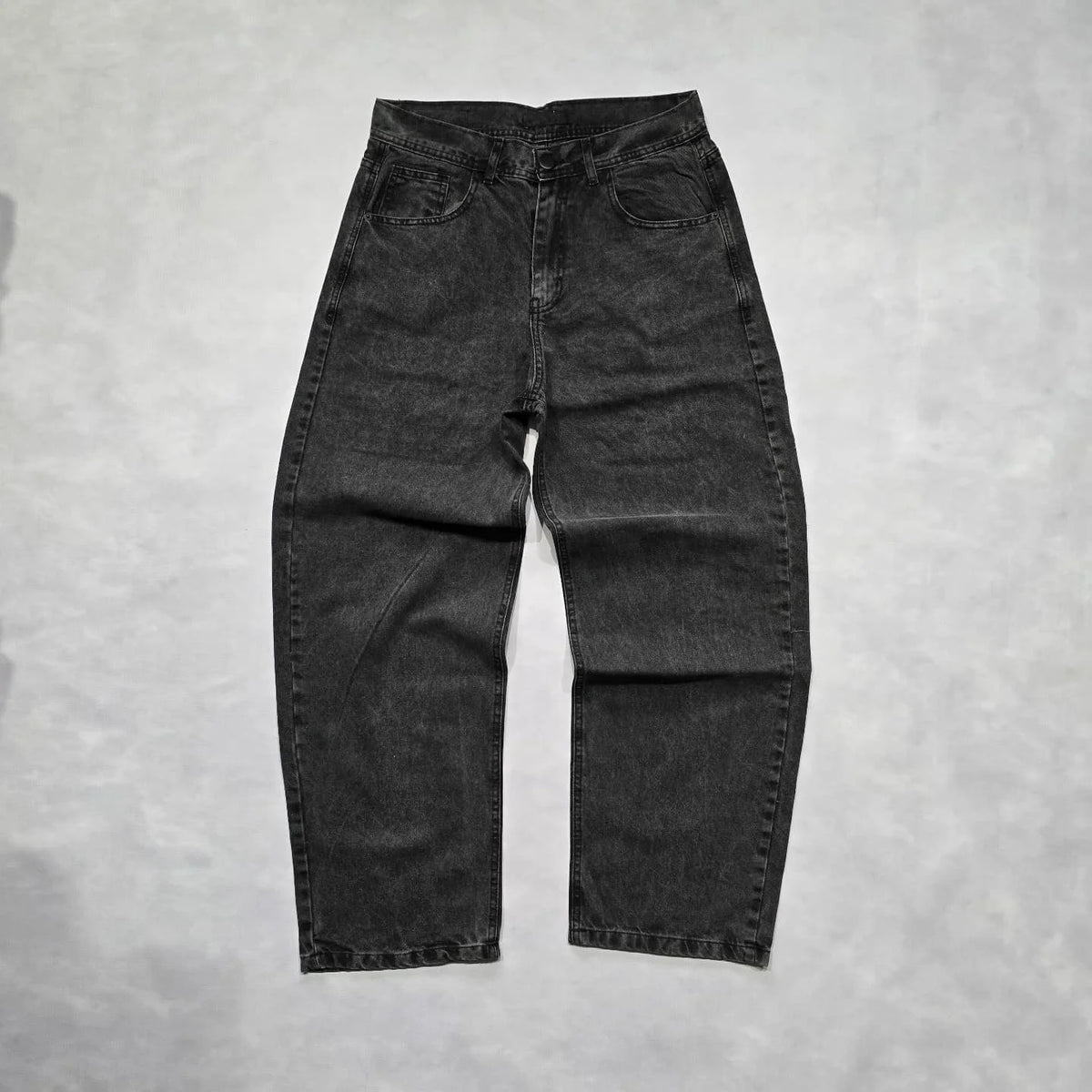 STORESDE Hip Hop Gothic Retro Spider Pattern Embroidery Baggy Jeans Y2k America Trendy Punk Mens Straight Wide Leg Denim Pants Black Jean