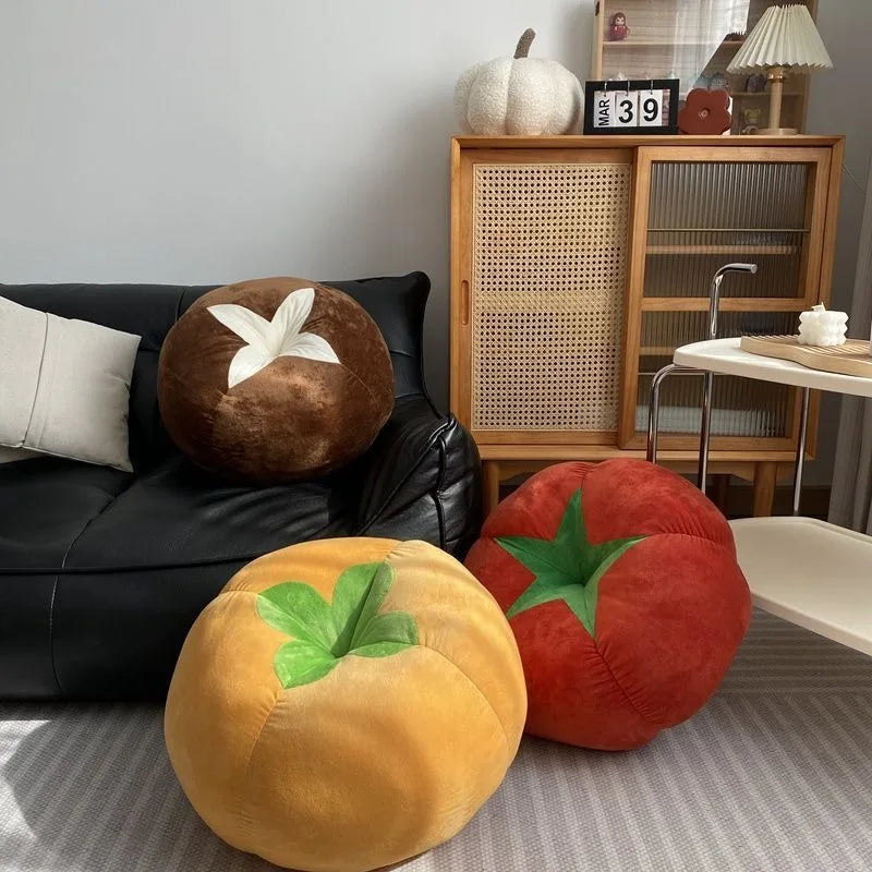 STORESDE ins cute soft cute mushroom tomato futon cushion bed cushion doll throw pillow lazy living room sofa pillow