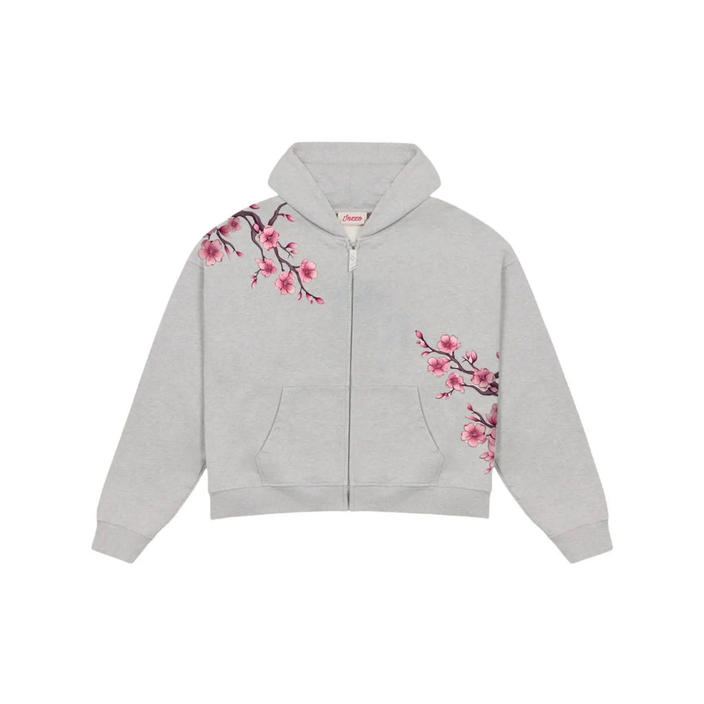 STORESDE 2025 Autumn/Winter Fashion Cherry Blossom Embroidery Patch Zipper Hoodie for Men and Women Y2K Harajuku Retro Gothic Casual Clow
