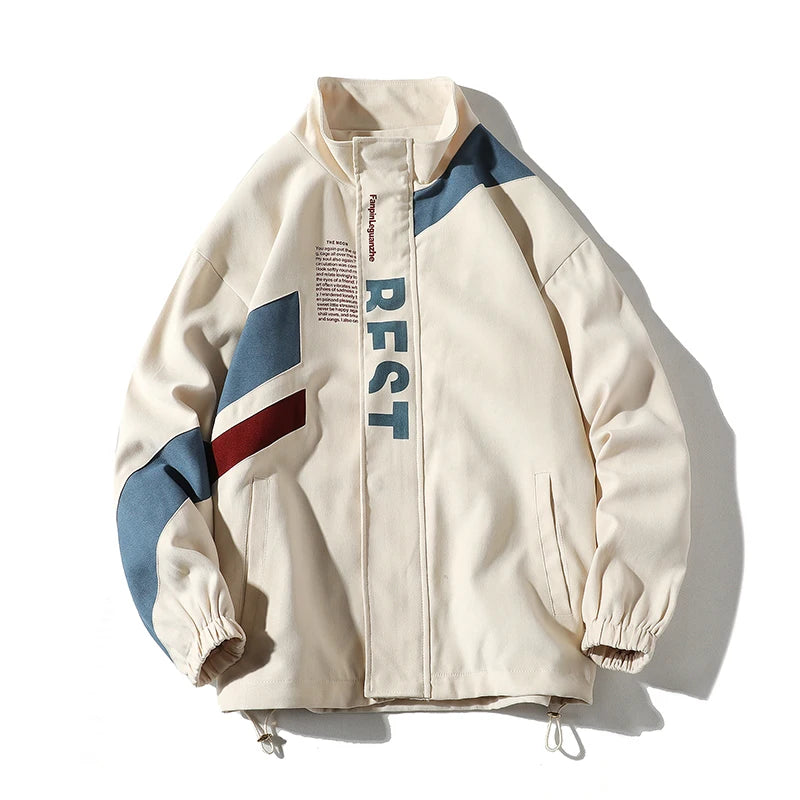 STORESDE Patchwork Sports Jacket Men Hip Hop Street Loose Outwear Casual Turn Down Collar Jackets Trend Couples Coat 2026 New Male Jacket