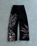 STORESDE Anime Character Embroidered Jeans Men Y2K Gothic Punk Straight Leg Loose High Waisted Jeans Street Retro Dark Denim Cargo Pants