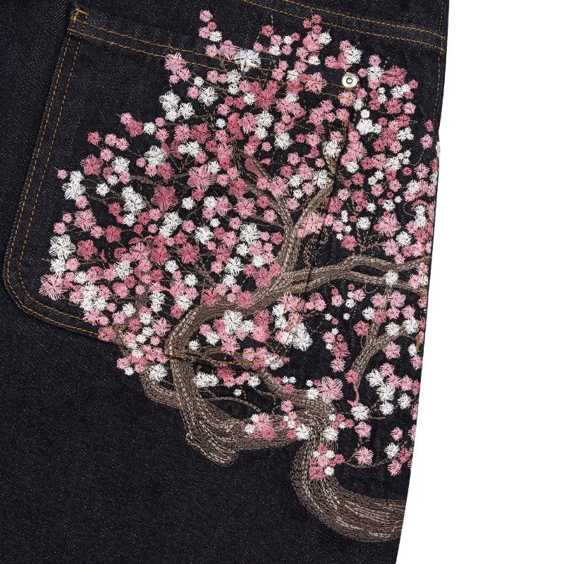 STORESDE Y2k Trendy Baggy Jeans Harajuku Retro Blossom Embroidery Men Pants Gothic High Street Streetwear Unisex Straight Denim Trousers