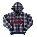 STORESDE Y2K Womens Black Hooded Zipper Reversible Jacket Brown Plaid Lining Couples Style Casual Comfort Classic Versatile Cozy Warm
