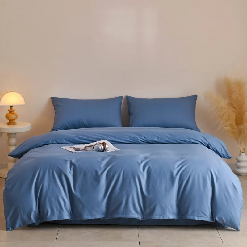 STORESDE 3pcs 100% Egyptian Cotton Duvet Cover Set 1pc Duvet Cover and 2pcs Pillowcases 150*200/220*220cm Single/double Queen King Size
