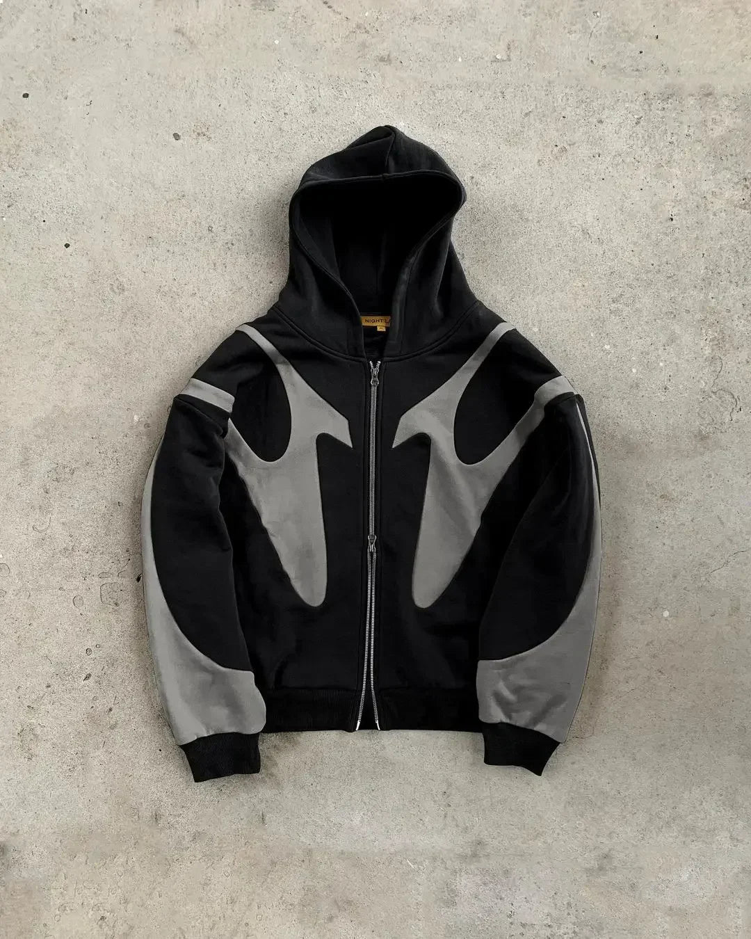 STORESDE American Fashion Embroidery Personality Flash Diamond Oversize Zipper Hoodie Men Y2K New Harajuku Gothic Casual Joker Sweatshirt