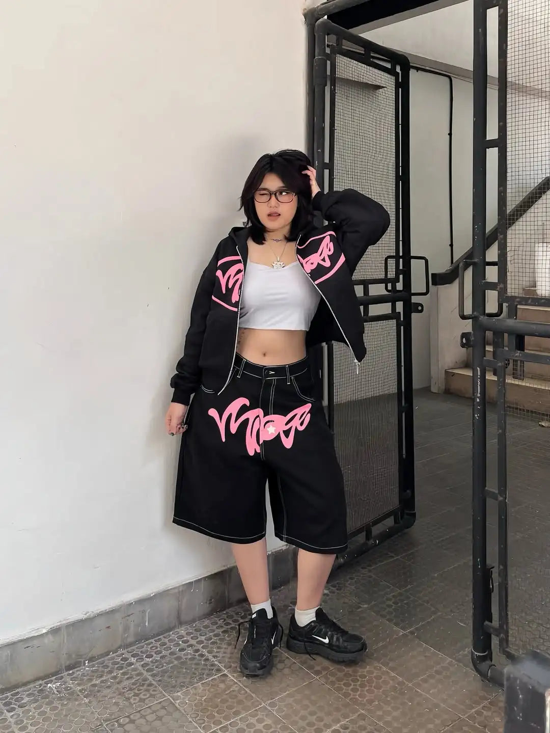 STORESDE Men's and Women's American Trend Street Personality Sports Set Loose Casual Style Cool Zip Up Sportswear Set New Clothing
