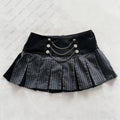 STORESDE Y2K High Street grey A-line dress women's wear Harajuku hot Girl Sweet guy characteristic style slender elastic Cool denim dress
