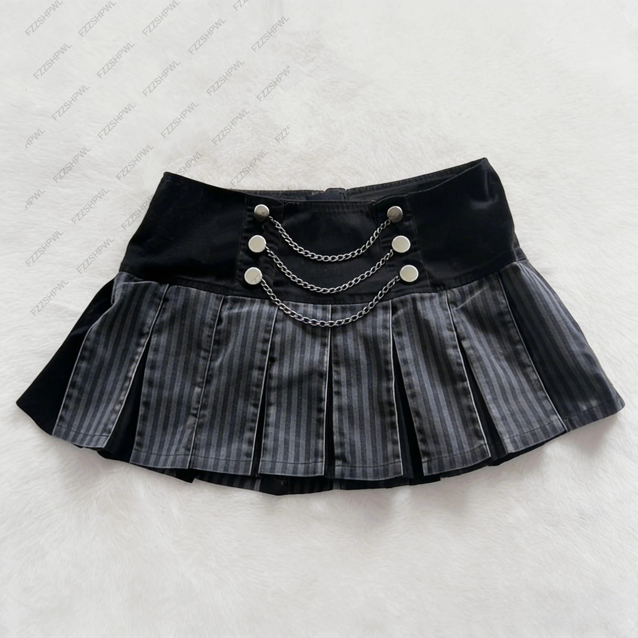 STORESDE Y2K High Street grey A-line dress women's wear Harajuku hot Girl Sweet guy characteristic style slender elastic Cool denim dress