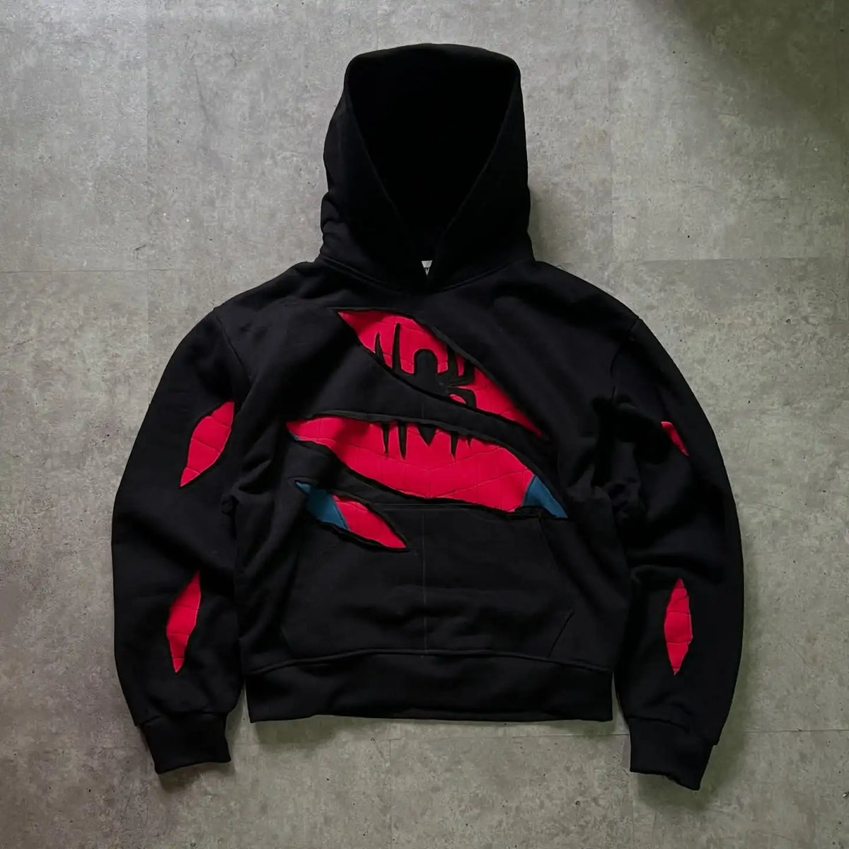 STORESDE American Retro Spider Patchwork Print Hoodies Fashion Oversized Loose Full Zipper Hoodie Men Jacket Gothic Street Y2k Sweatshirt