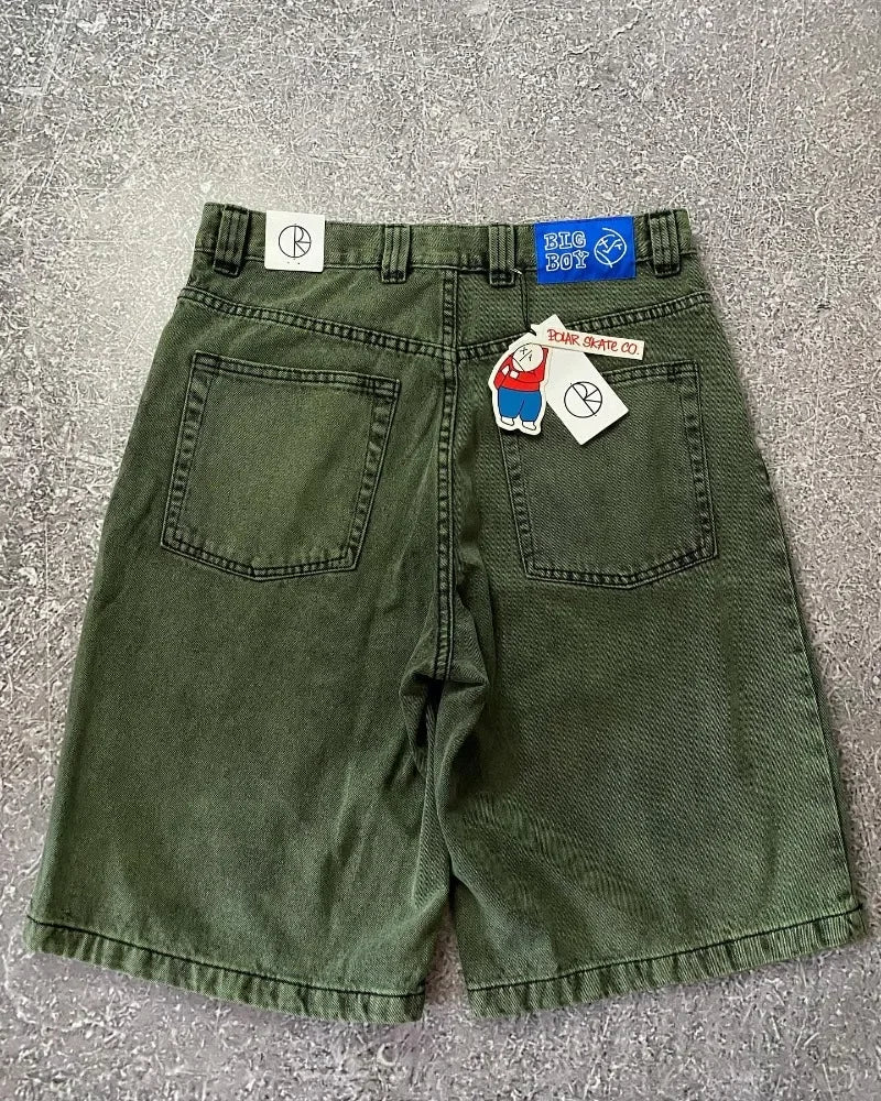 STORESDE Big Boy Baggy Shorts New Harajuku Hip Hop Cartoon Graphic Embroider  Retro Denim Shorts Y2k Gym Basketball Shorts Women Clothing