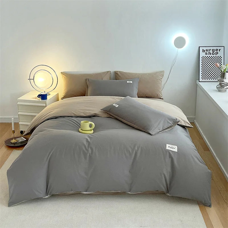 STORESDE INS style high luxury solid color double-sided style single couple quilt cover soft luxury hotel & apartment & home bedding